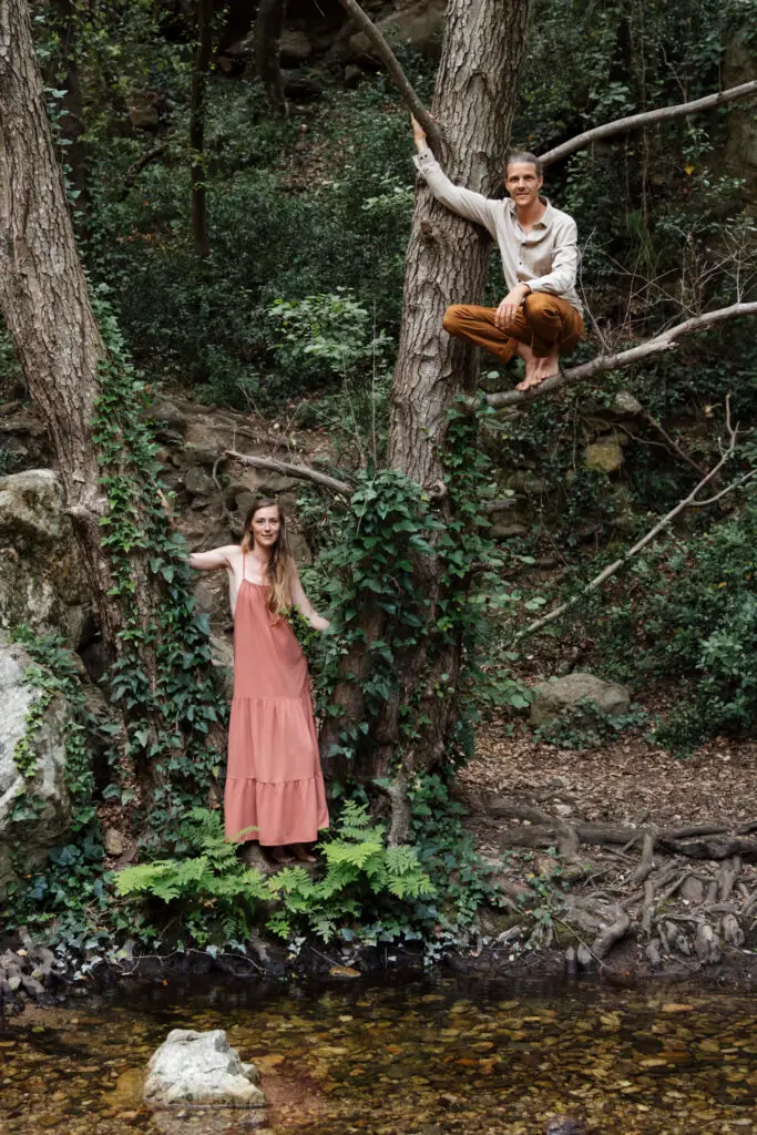 anaelle et jerome en equilibre dans la nature, elements terre eau